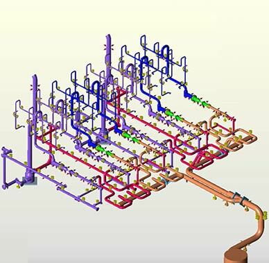 3D model af rørsystem til rørstressanalyse